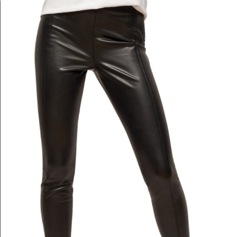Miss Selfridge side-zip faux leather leggings